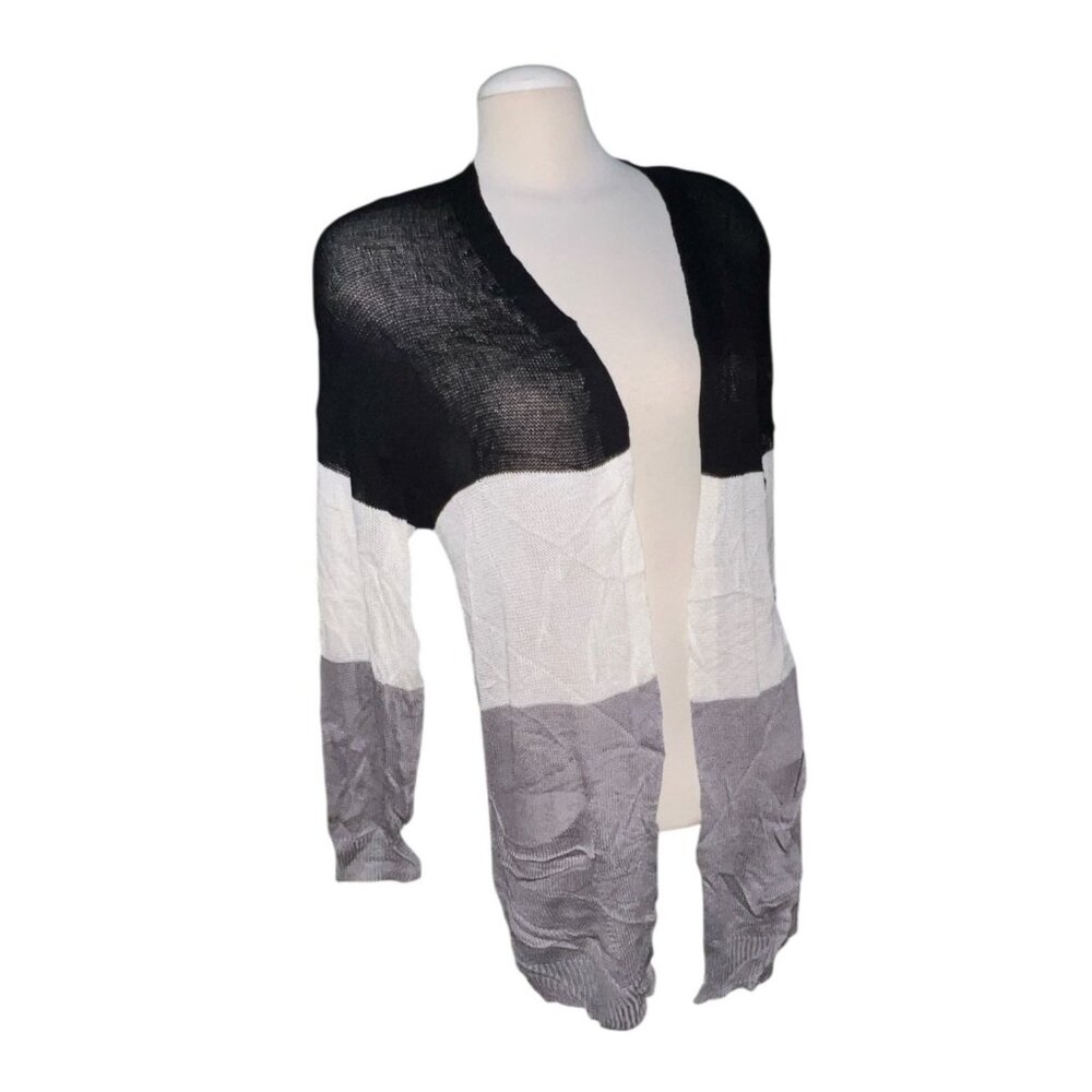 BloomChic Open Front Lightweight Color Block Cardigan Sz 12 (Large) Womens Pocke - Picture 8 of 11